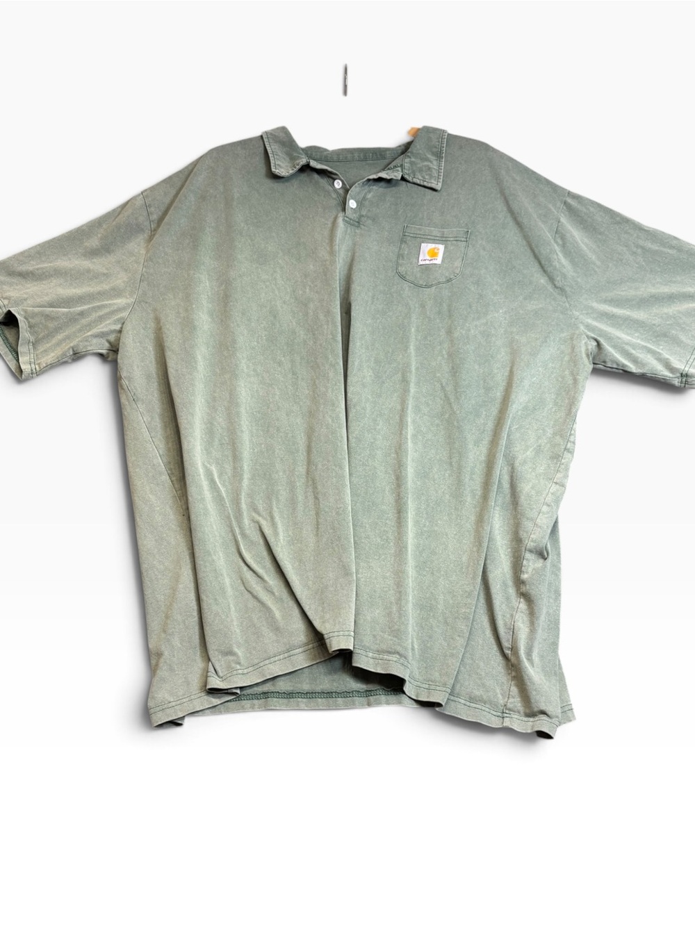 Carhartt Men's 4X Loose Fit Pocket Polo Green Midweight Workwear Shirt